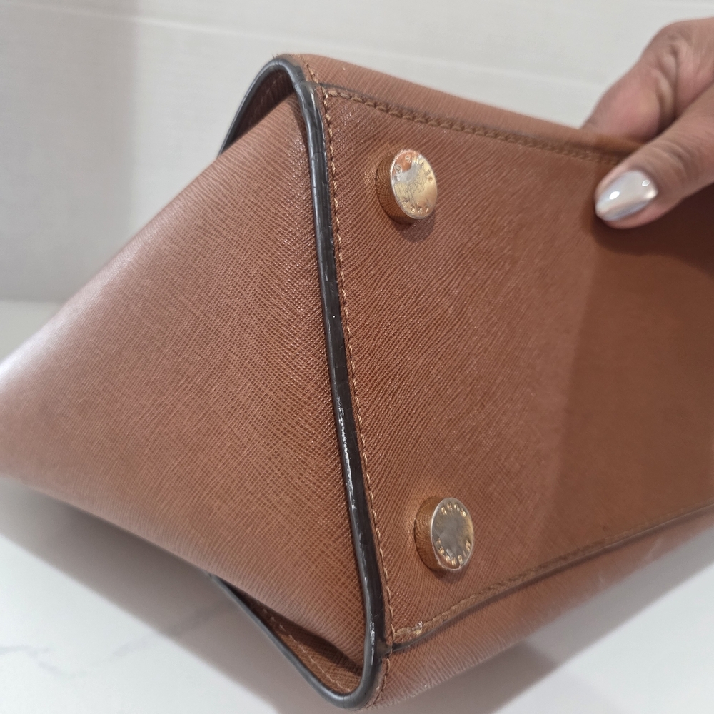 Michael Michael Kors Selma Large Leather Satchel Bag Luggage Brown AUTHENTC - Picture 15 of 17